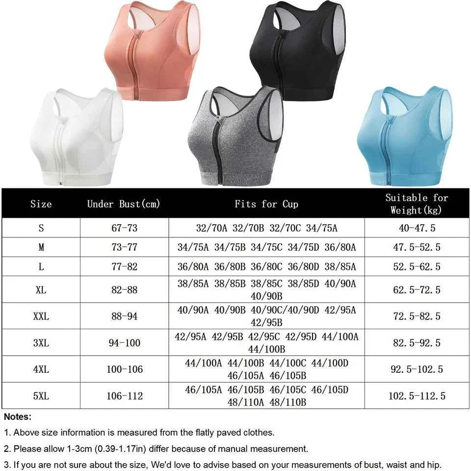 Plus Size Front Closure Sports Bra Tank Top