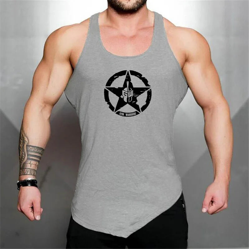 FlexFit Cotton Sleeveless Muscle Tank - Irregular Hem