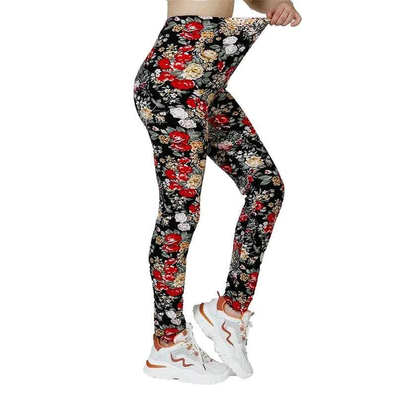 Floral Print High Elasticity Fashion Leggings