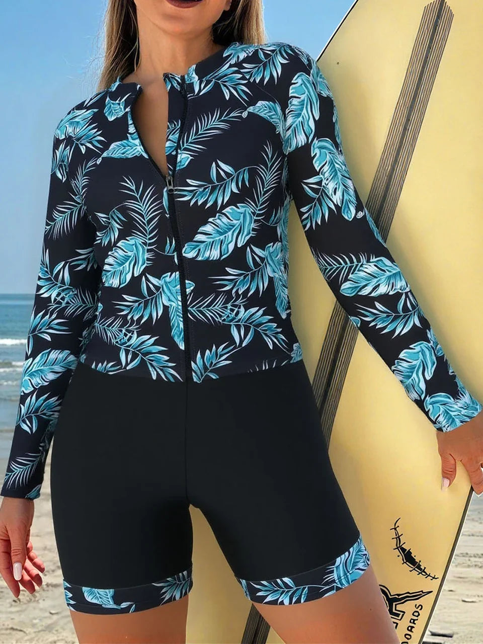 Long Sleeve Zipper Surfing Swimsuit Set