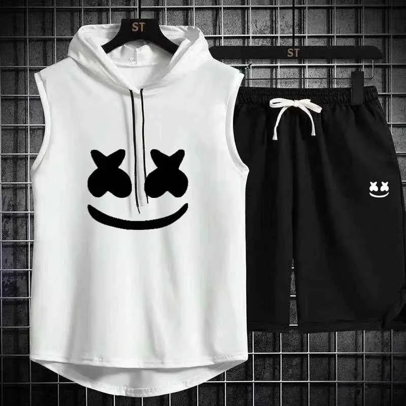 Summer Men's Casual Hooded Tracksuit Set