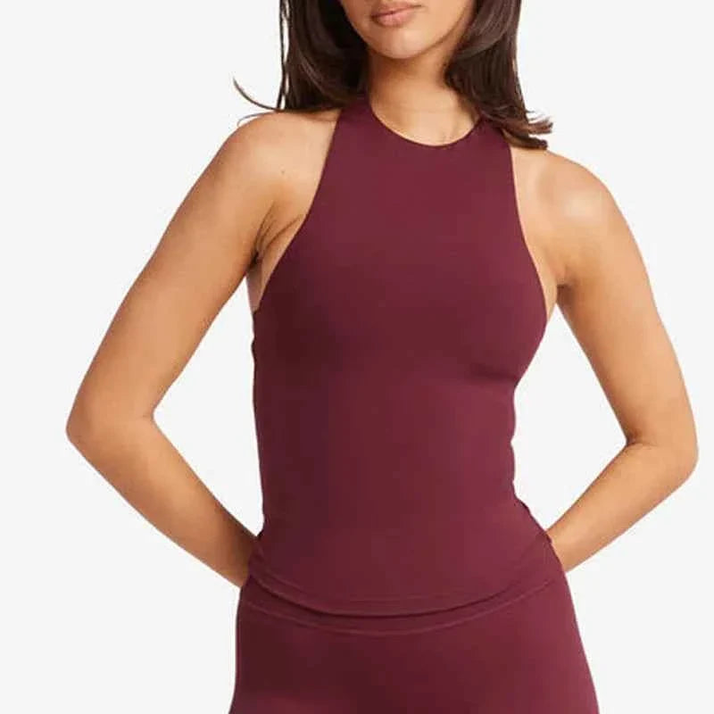 Women's Halter Yoga Tank & Biker Shorts Set