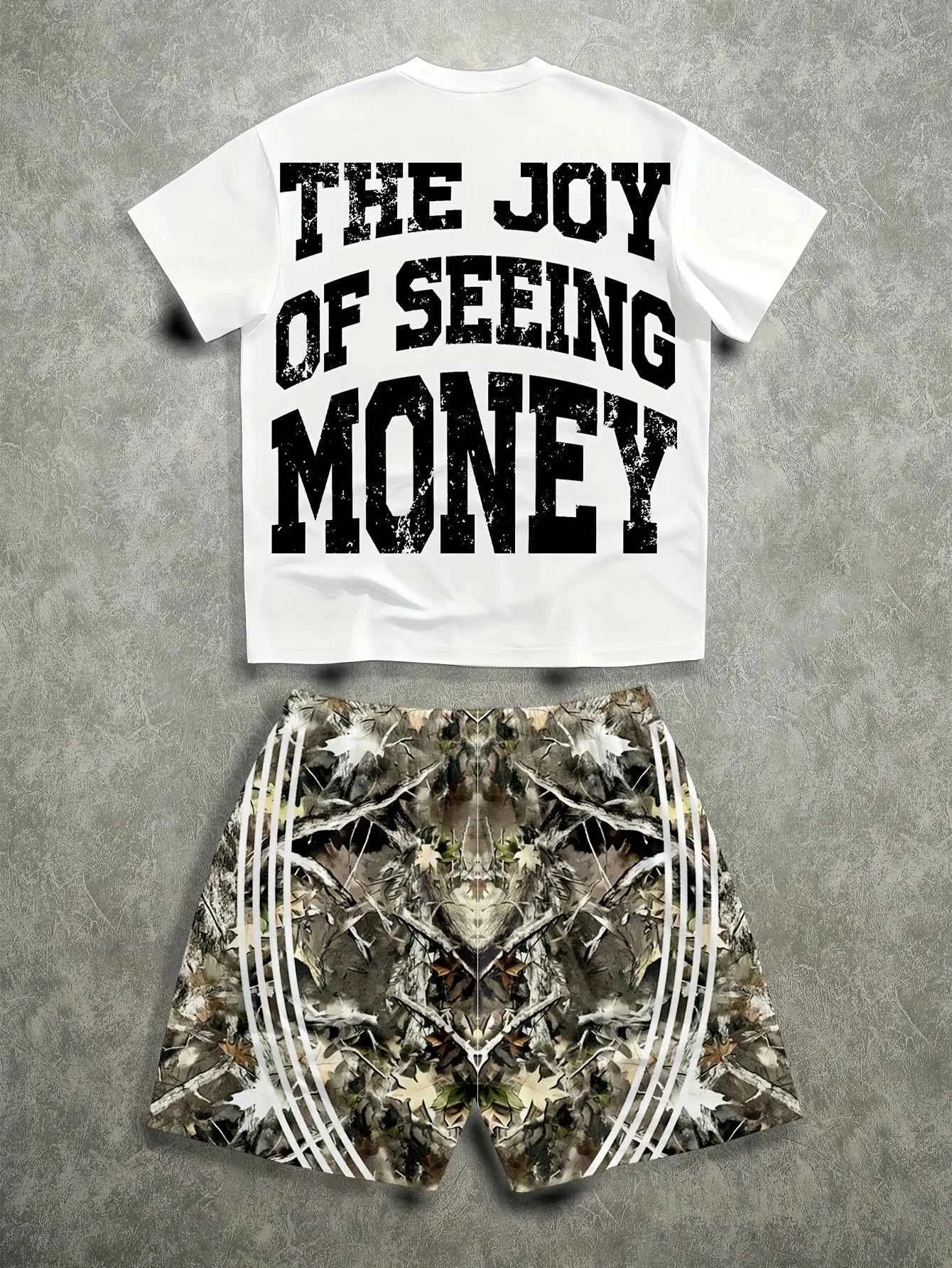Men's 3D Print Summer Short-Sleeve Set