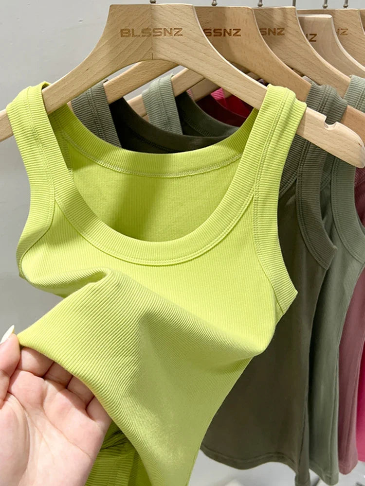 Zjaiss Women's Ribbed Elastic Summer Tank 2026