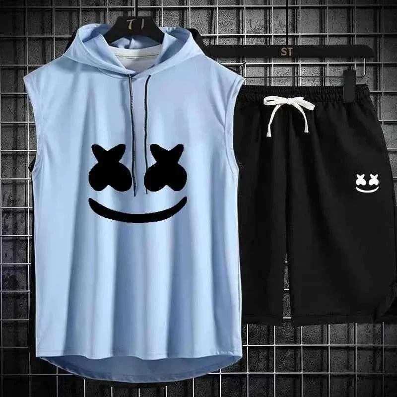 Summer Men's Casual Hooded Tracksuit Set