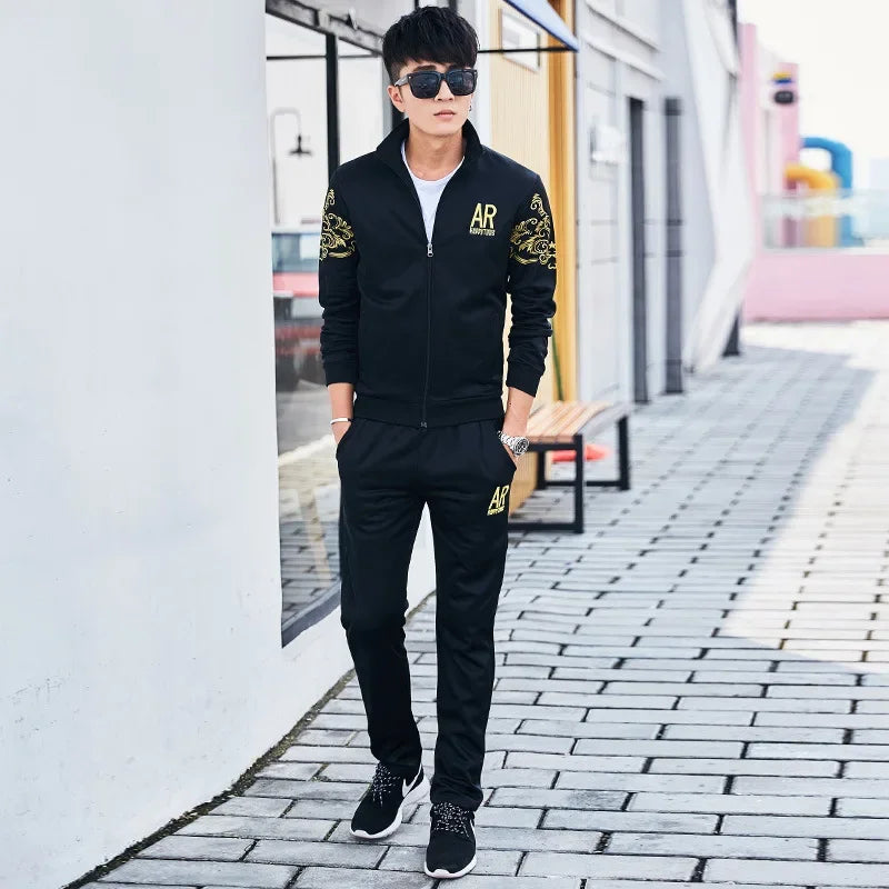 5XL 6XL Men's Plus Size Autumn Tracksuit Set