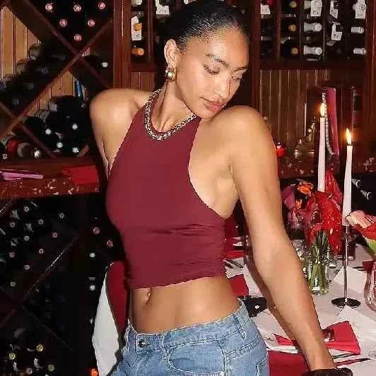 Women's Halter Yoga Tank & Biker Shorts Set