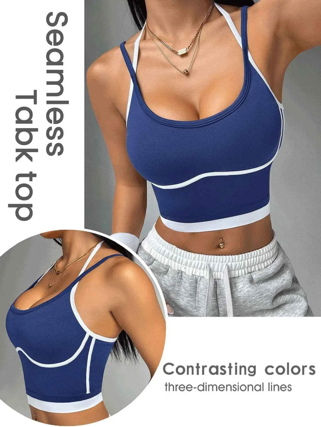 Color Block Shock-Absorbing Sports Vest for Women