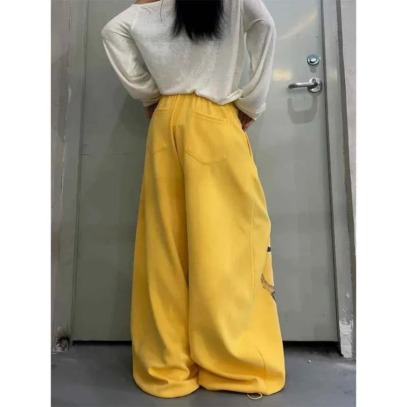 Vintage Gradient Letter Wide Leg Hip Hop Pants