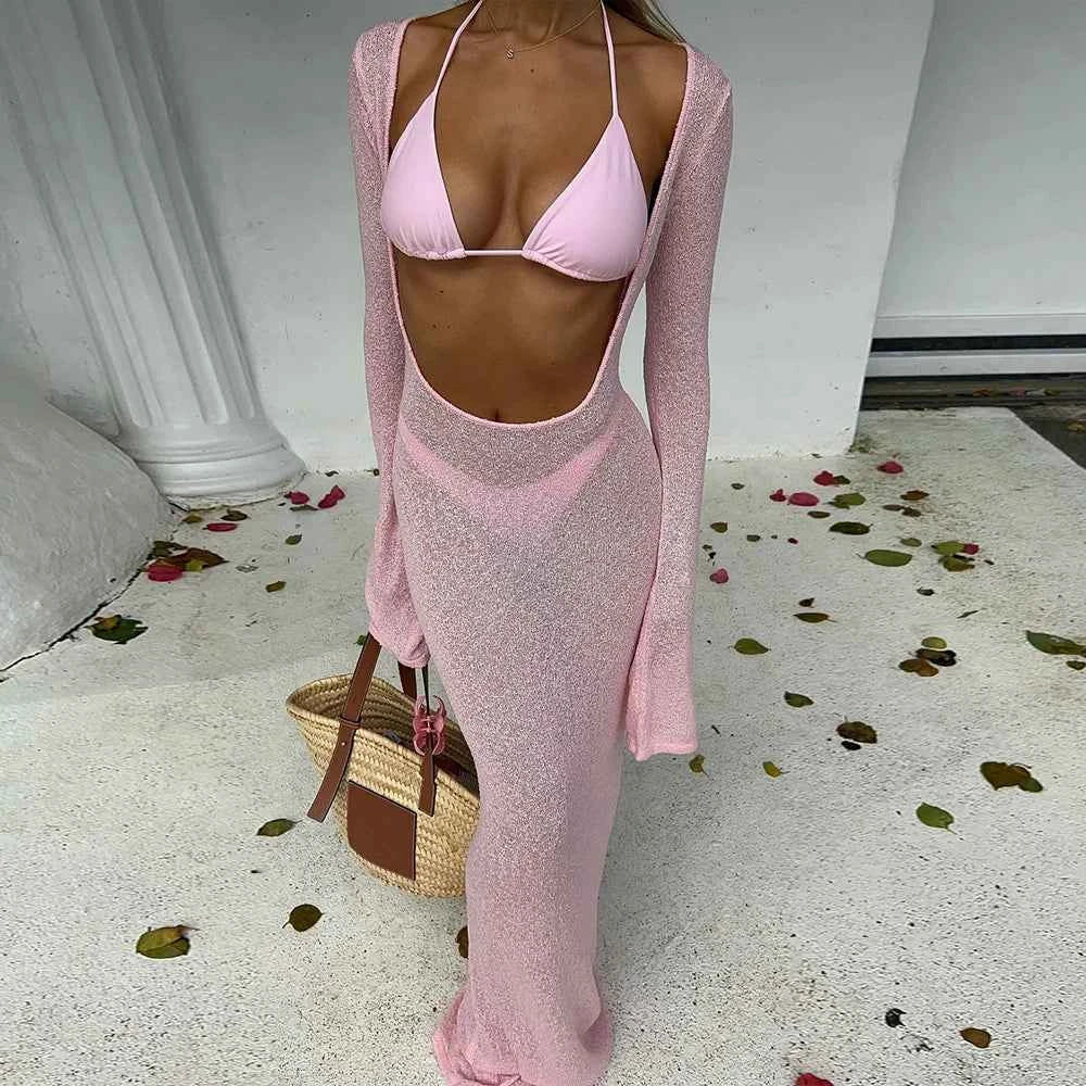 Sexy 3-Piece Micro Bikini with Long Sleeves