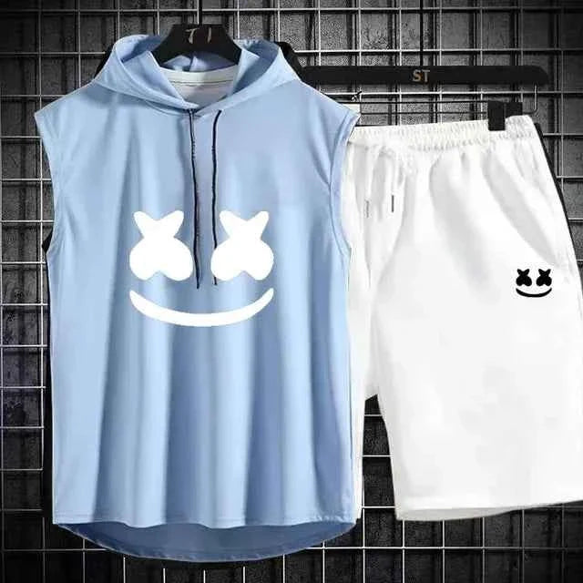 Summer Men's Casual Hooded Tracksuit Set