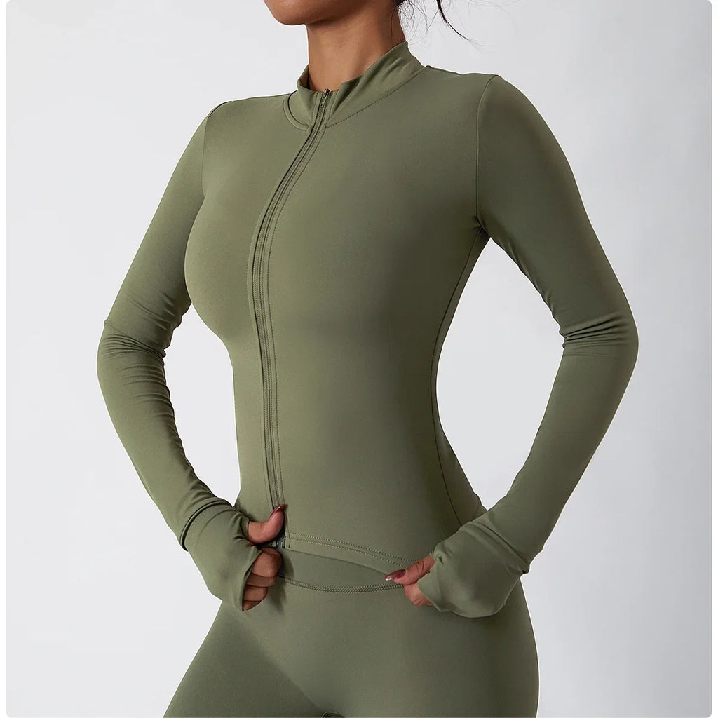 Women Zip Long Sleeve Sports Jacket