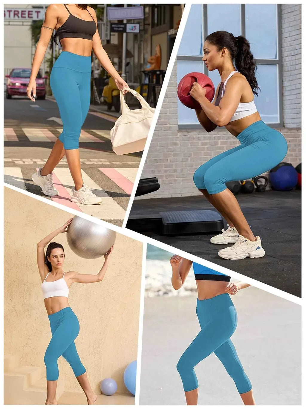 High Waisted Capri Yoga Pants - Tummy Control