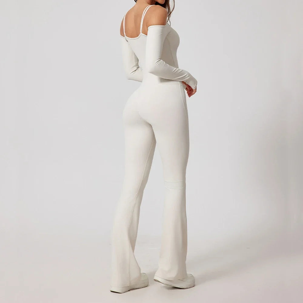 Yoga Jumpsuit Women's Sports Overalls Flared Trousers
