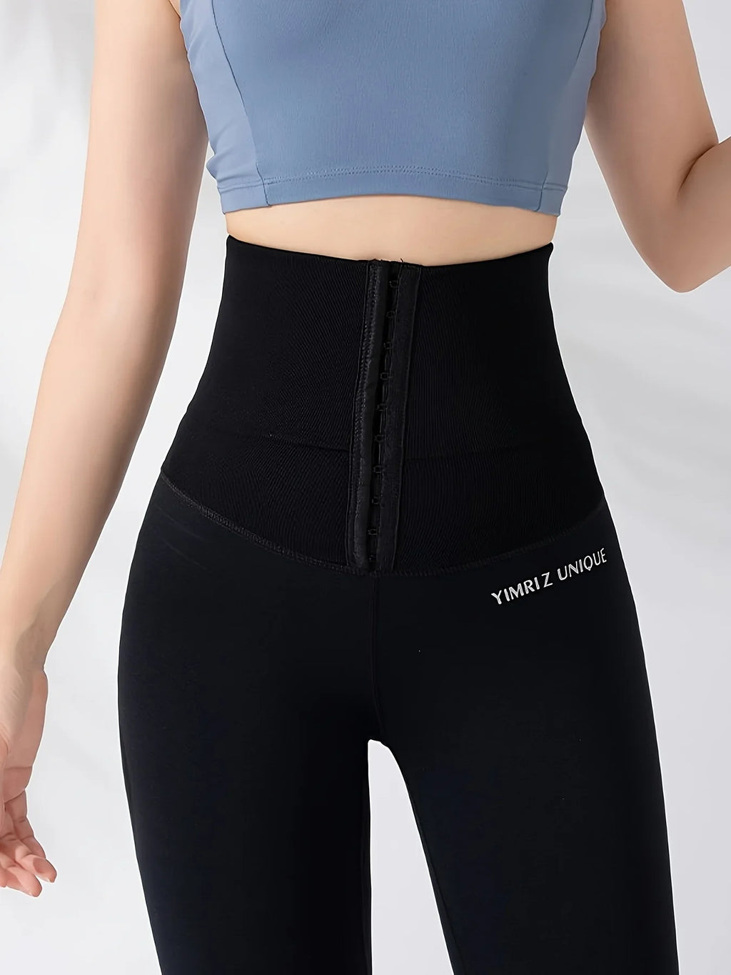 Women's High Waist Button Closure Yoga Leggings