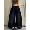 Vintage Gradient Letter Wide Leg Hip Hop Pants