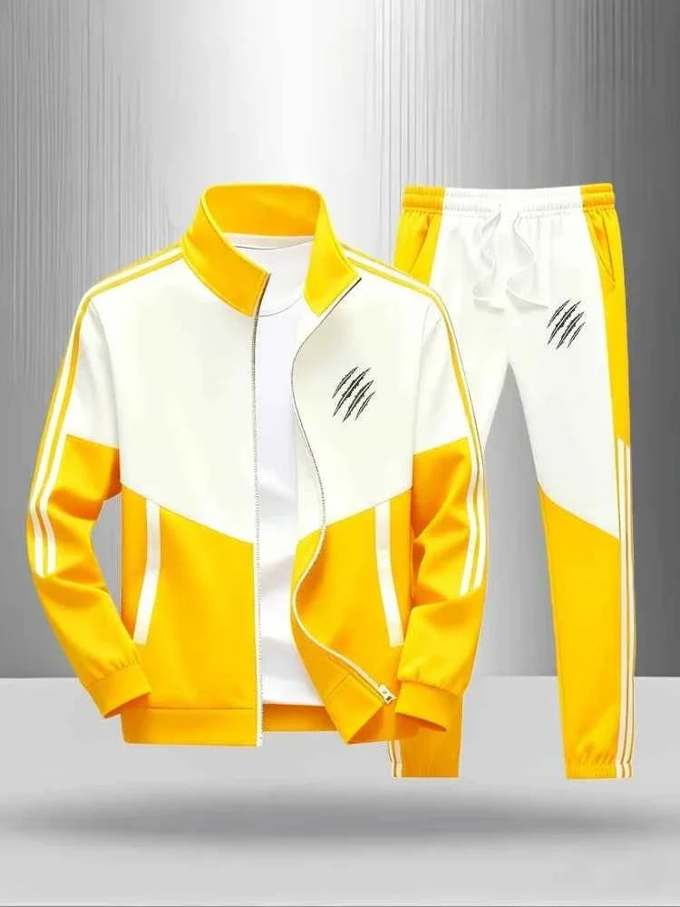 Men's Colorblock Tracksuit 2-Piece Set