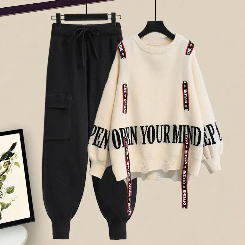 Winter Knit Sweater & Pants Two-Piece Set