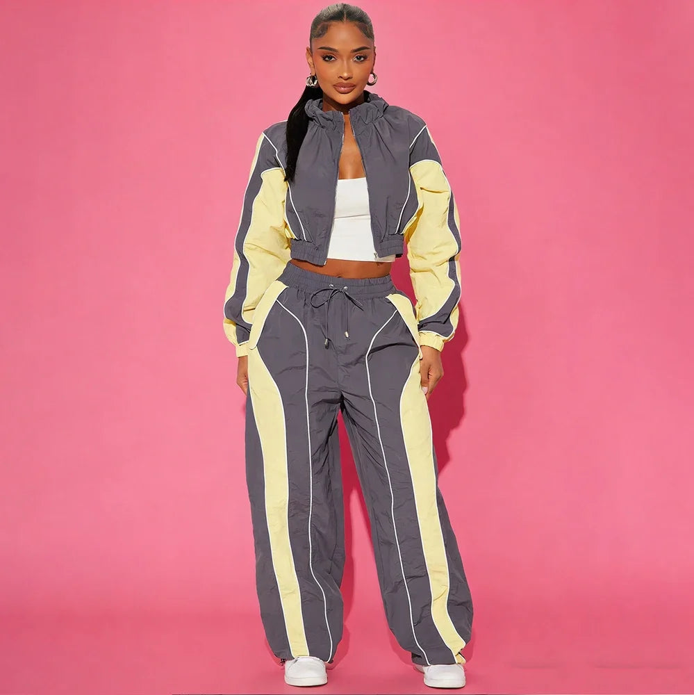 Women's Lightweight Nylon Training Tracksuit Set