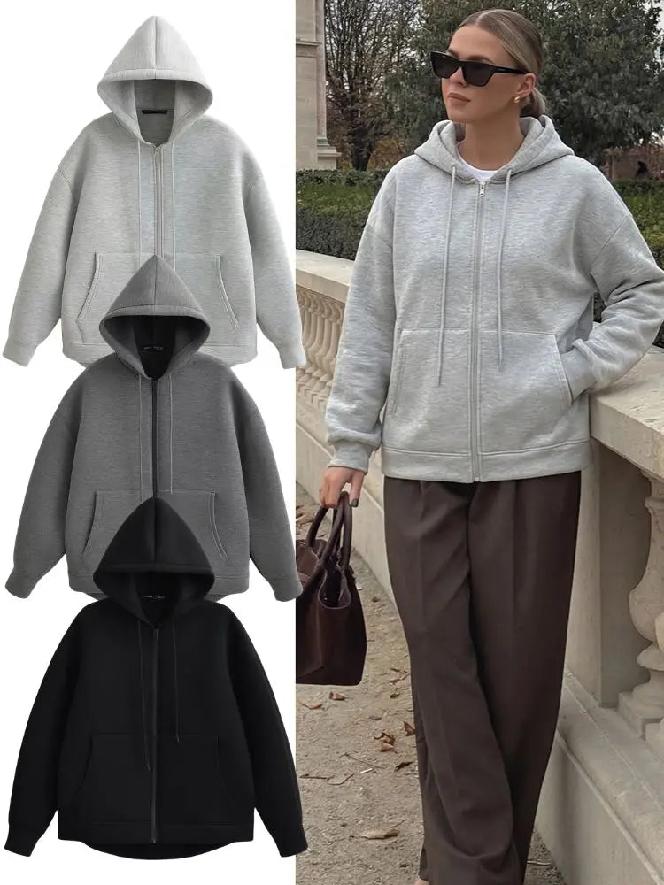 Women's Casual Zipper Hoodie with Pockets