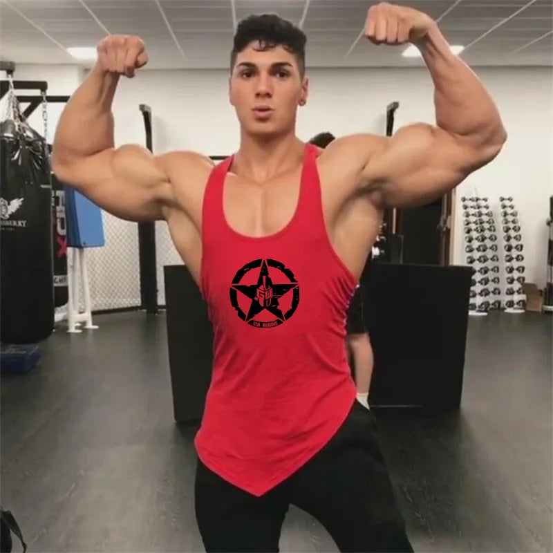 FlexFit Cotton Sleeveless Muscle Tank - Irregular Hem