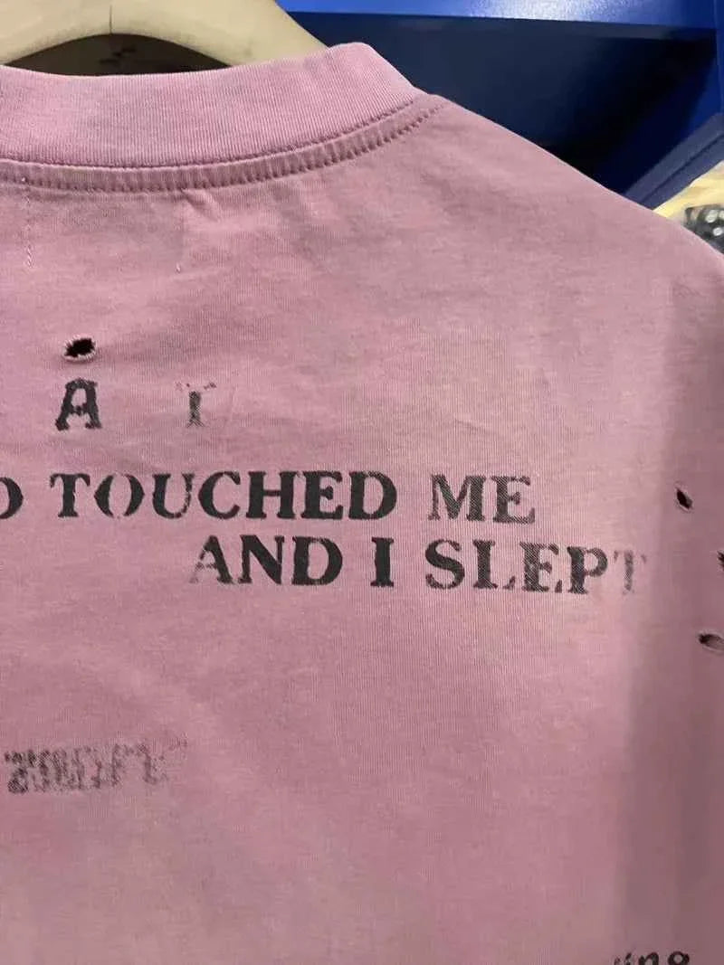 Men's Retro Distressed Letter Print T-Shirt