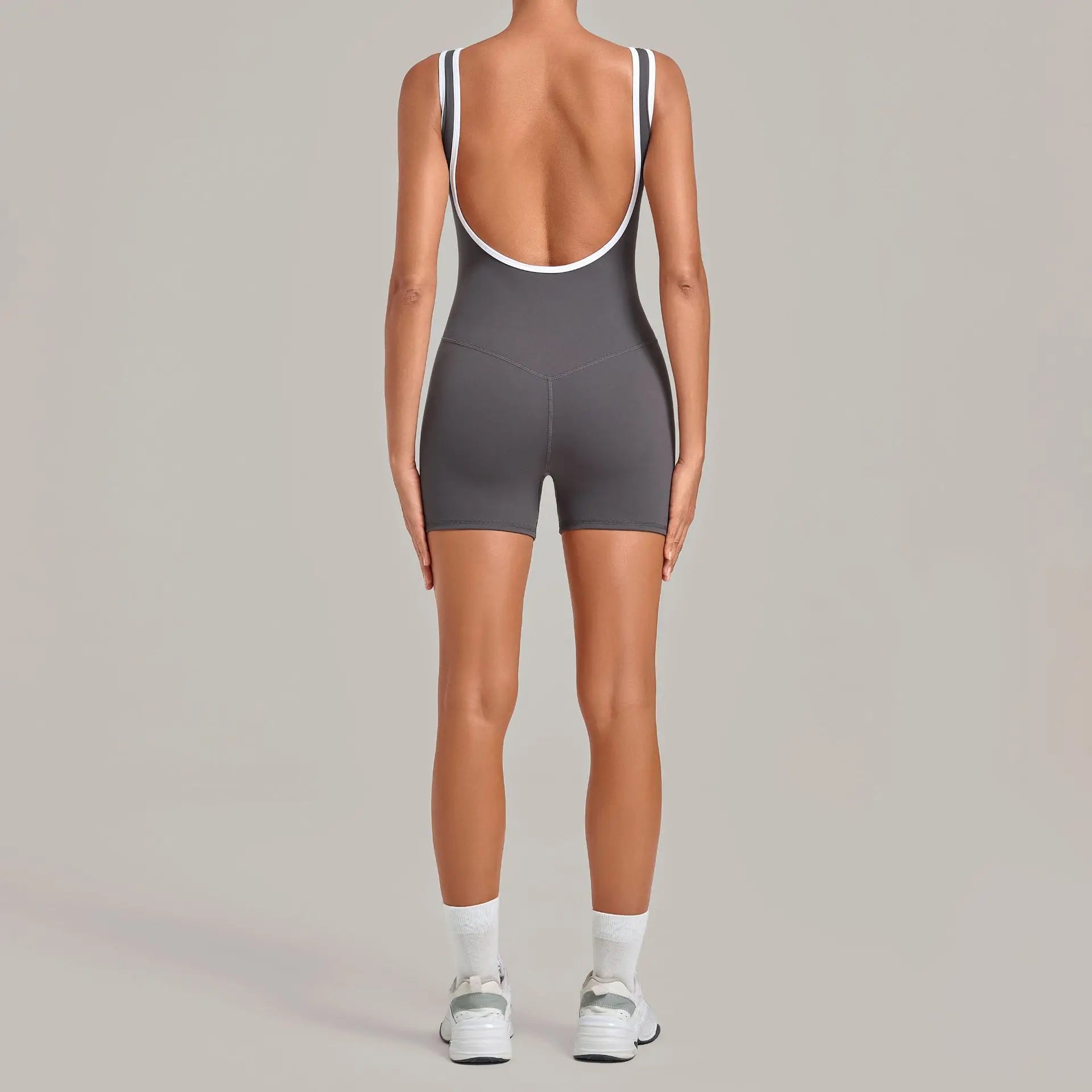 Women's Sleeveless Backless Gym Romper
