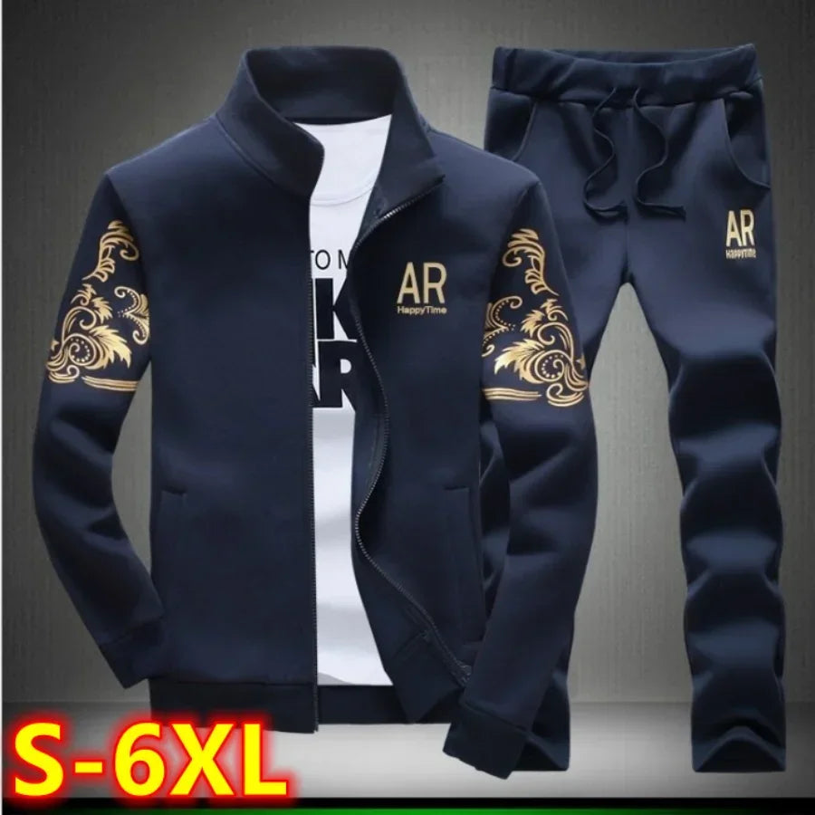 5XL 6XL Men's Plus Size Autumn Tracksuit Set