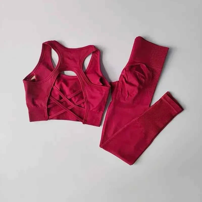 2PCS Women's Sports Bra & Leggings Yoga Set