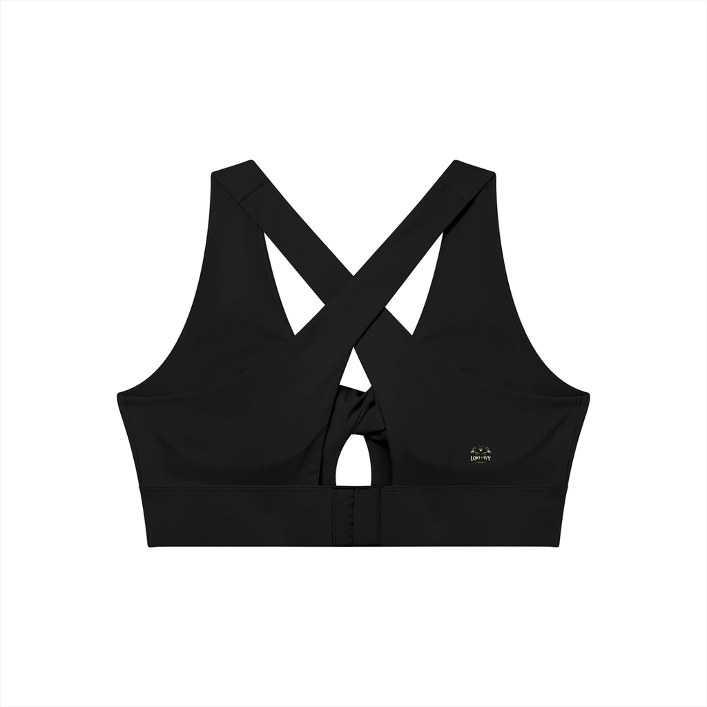 Loki & Ivy Women's Twist Front V-Neck Sports Bra