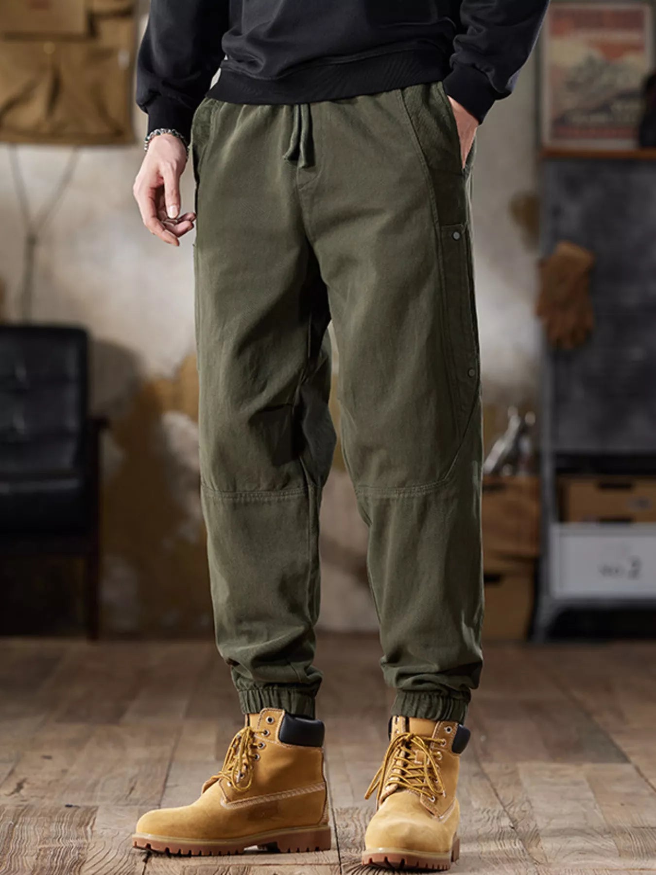 Men's Full Size Casual Drawstring Cargo Joggers Plus Size