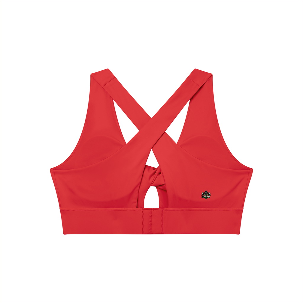 Loki & Ivy Women's Twist Front V-Neck Sports Bra