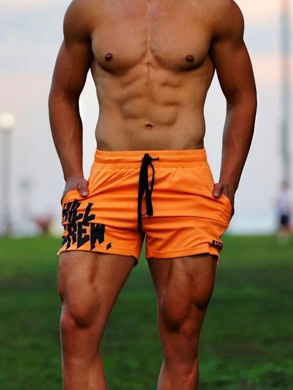 Men's Plus Size Drawstring Active Shorts