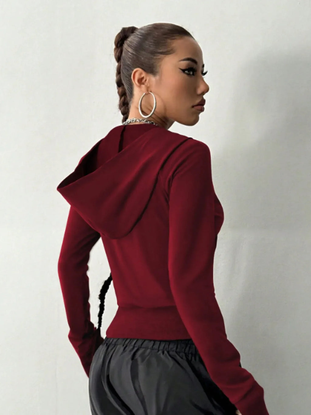 Zip-Up Long Sleeve Hoodie