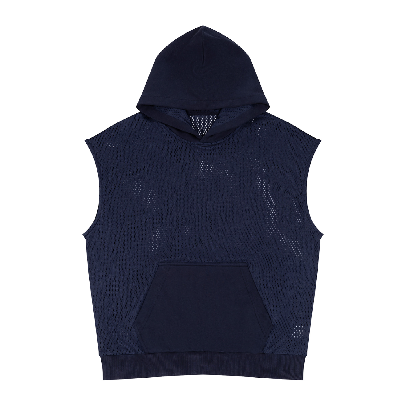 Loki & Ivy Unisex Panel Mesh Sleeveless Hoodie