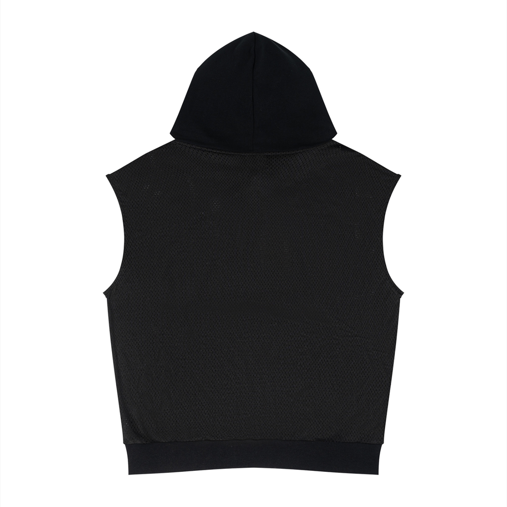 Loki & Ivy Unisex Panel Mesh Sleeveless Hoodie