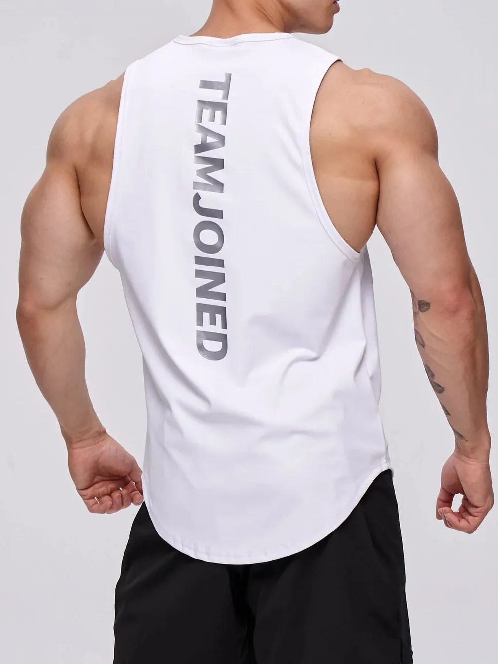 Men's Plus Size Letter Round Neck Active Tank