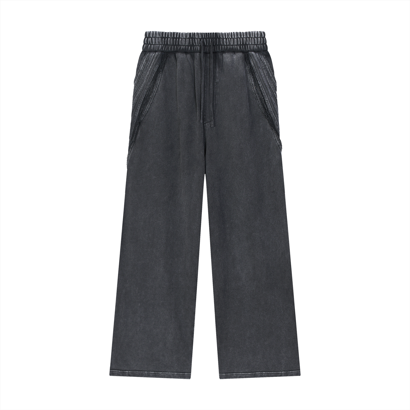 Loki & Ivy Snow Washed Tape Raw Edge Sweatpants