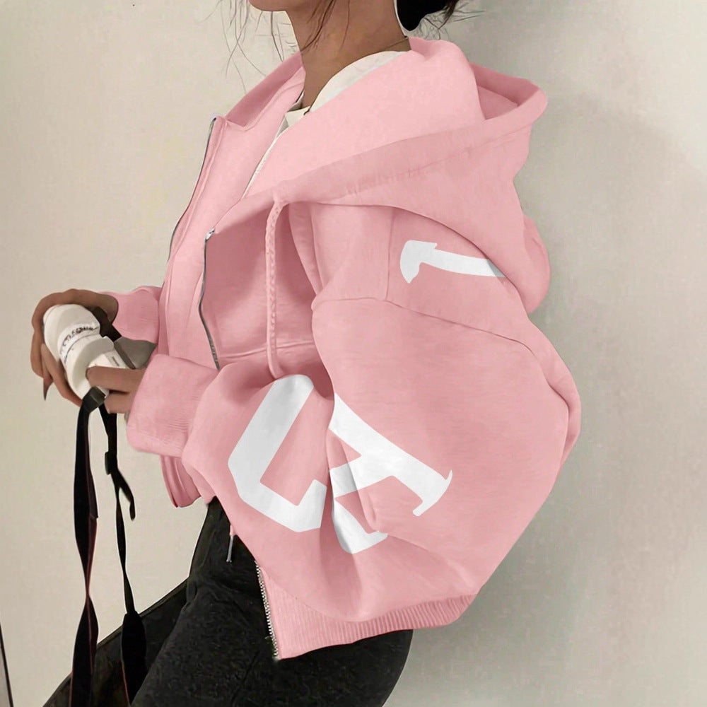 Women's Relaxed Fit Long-Sleeve Zip-Up Sweatshirt