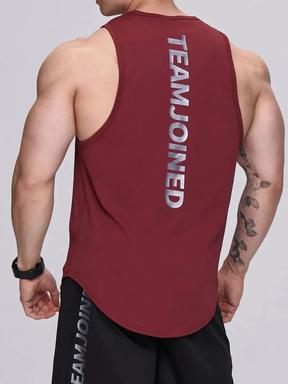 Men's Plus Size Letter Round Neck Active Tank