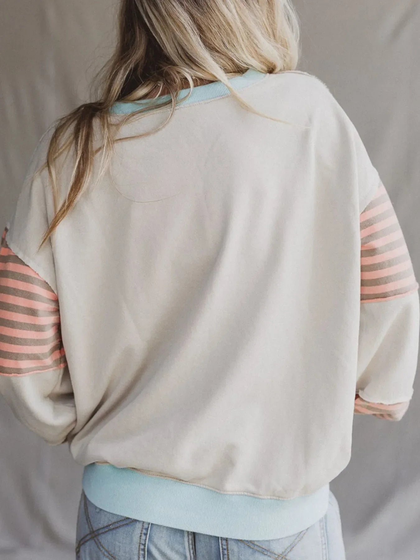 Colorblock Patchwork Drop Shoulder Sweatshirt