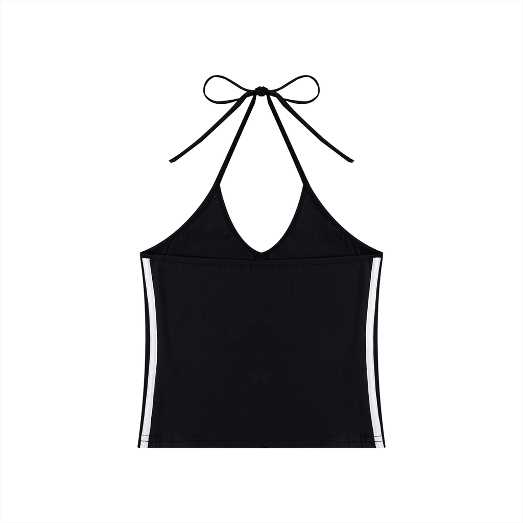 Loki & Ivy Women's Color Block Halter Crop Tank Top