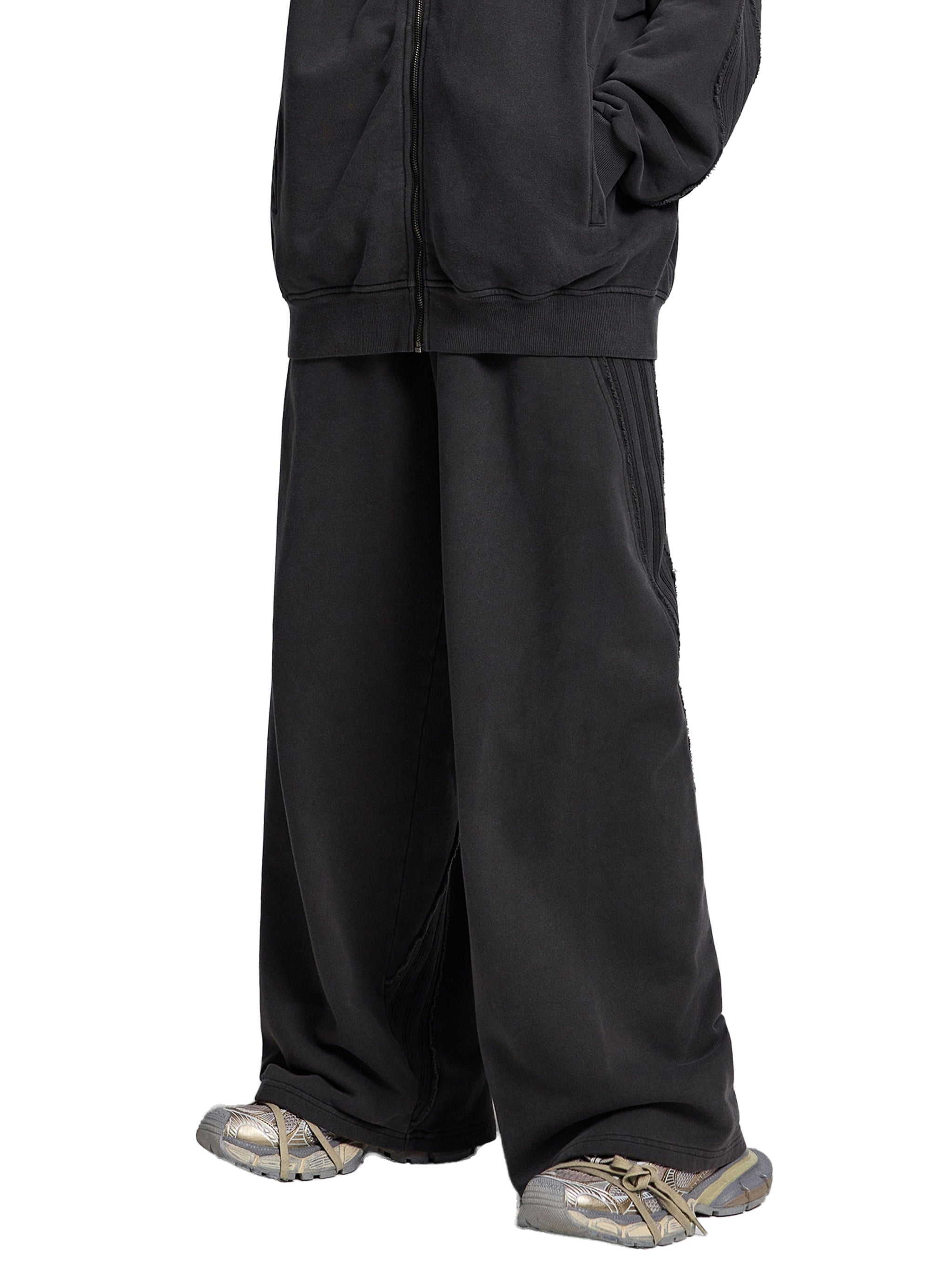 Loki & Ivy Snow Washed Tape Raw Edge Sweatpants