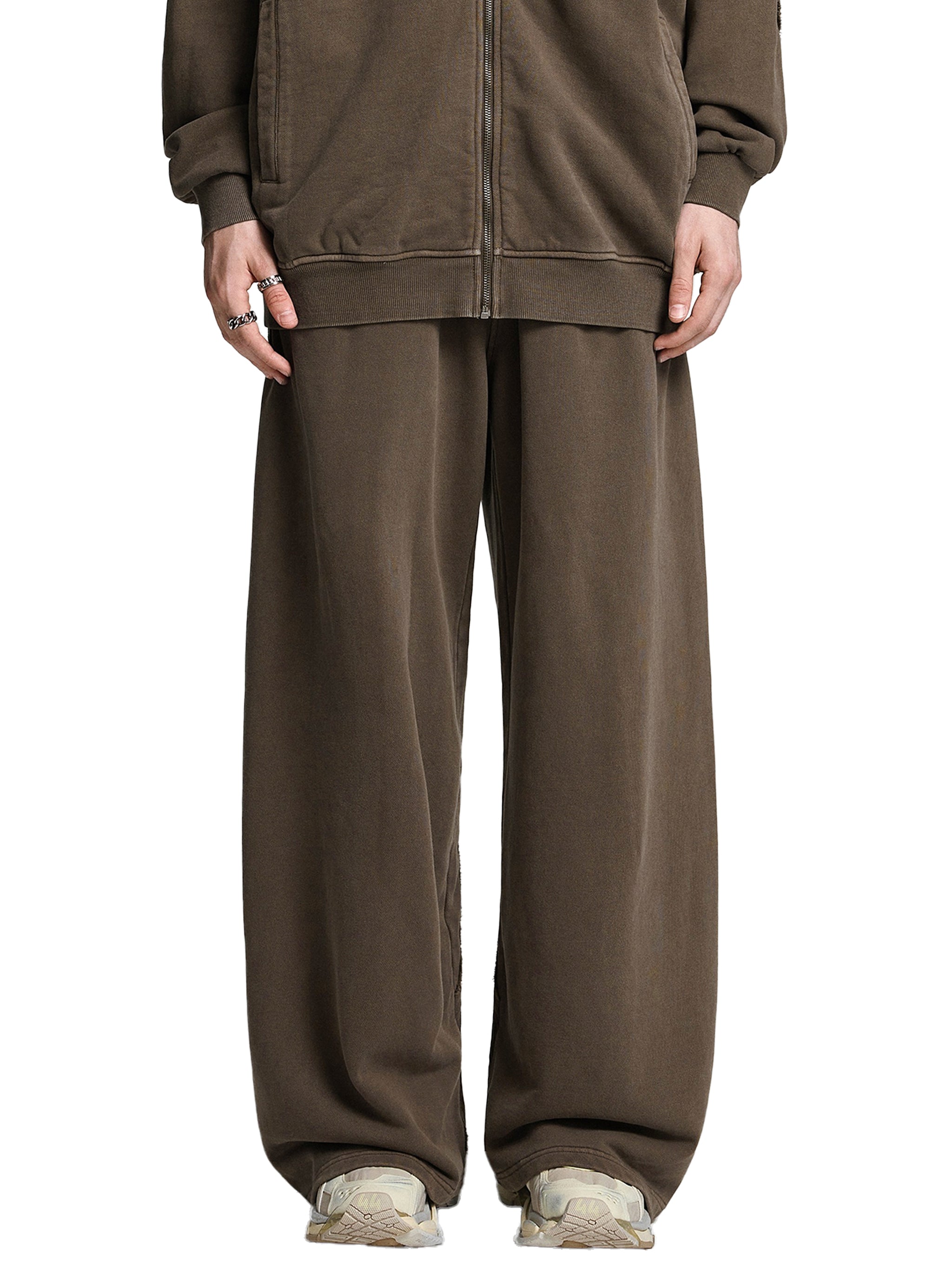 Loki & Ivy Snow Washed Tape Raw Edge Sweatpants