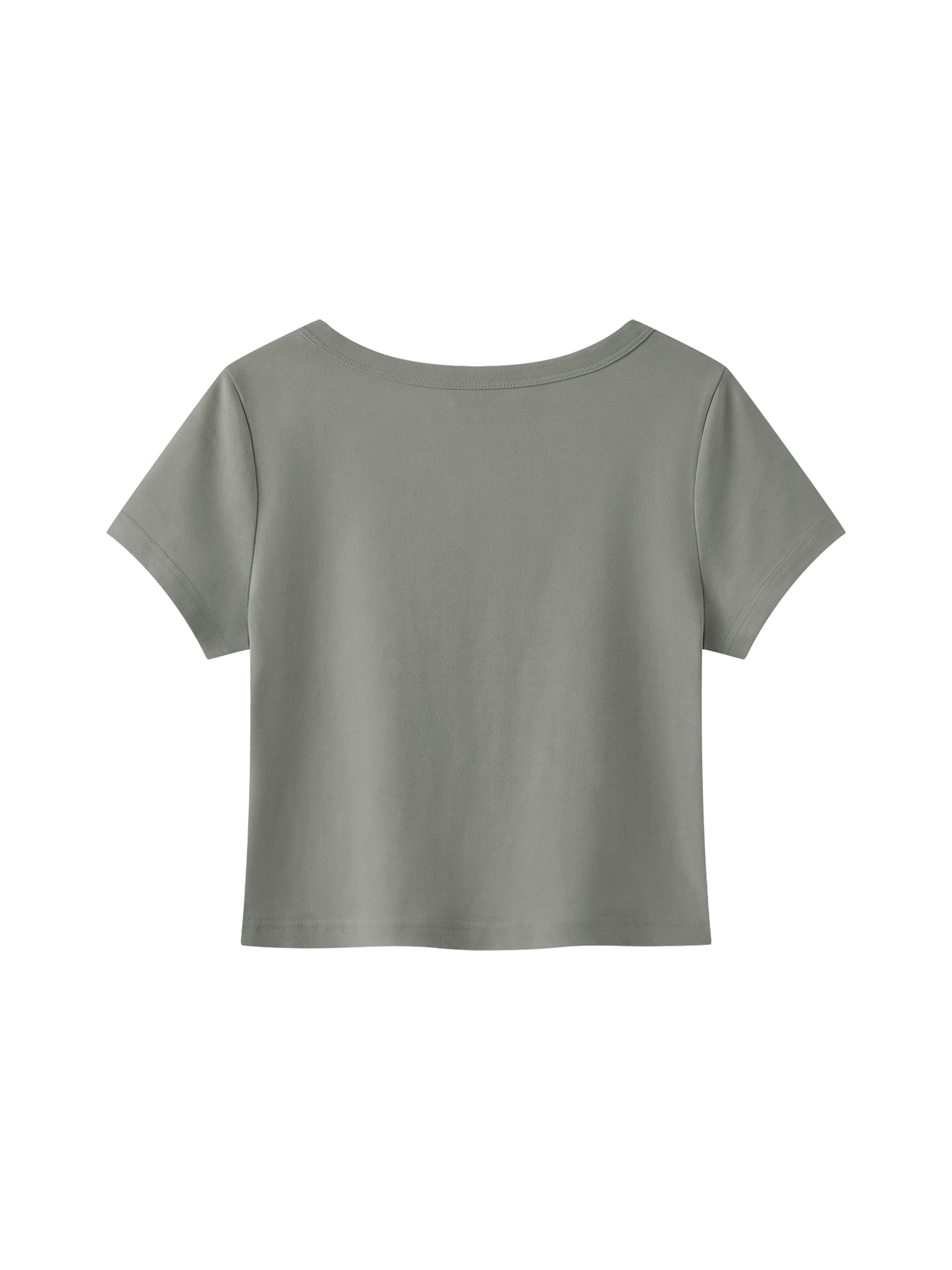 Loki & Ivy Women's Solid Color Slim Crop T-Shirt