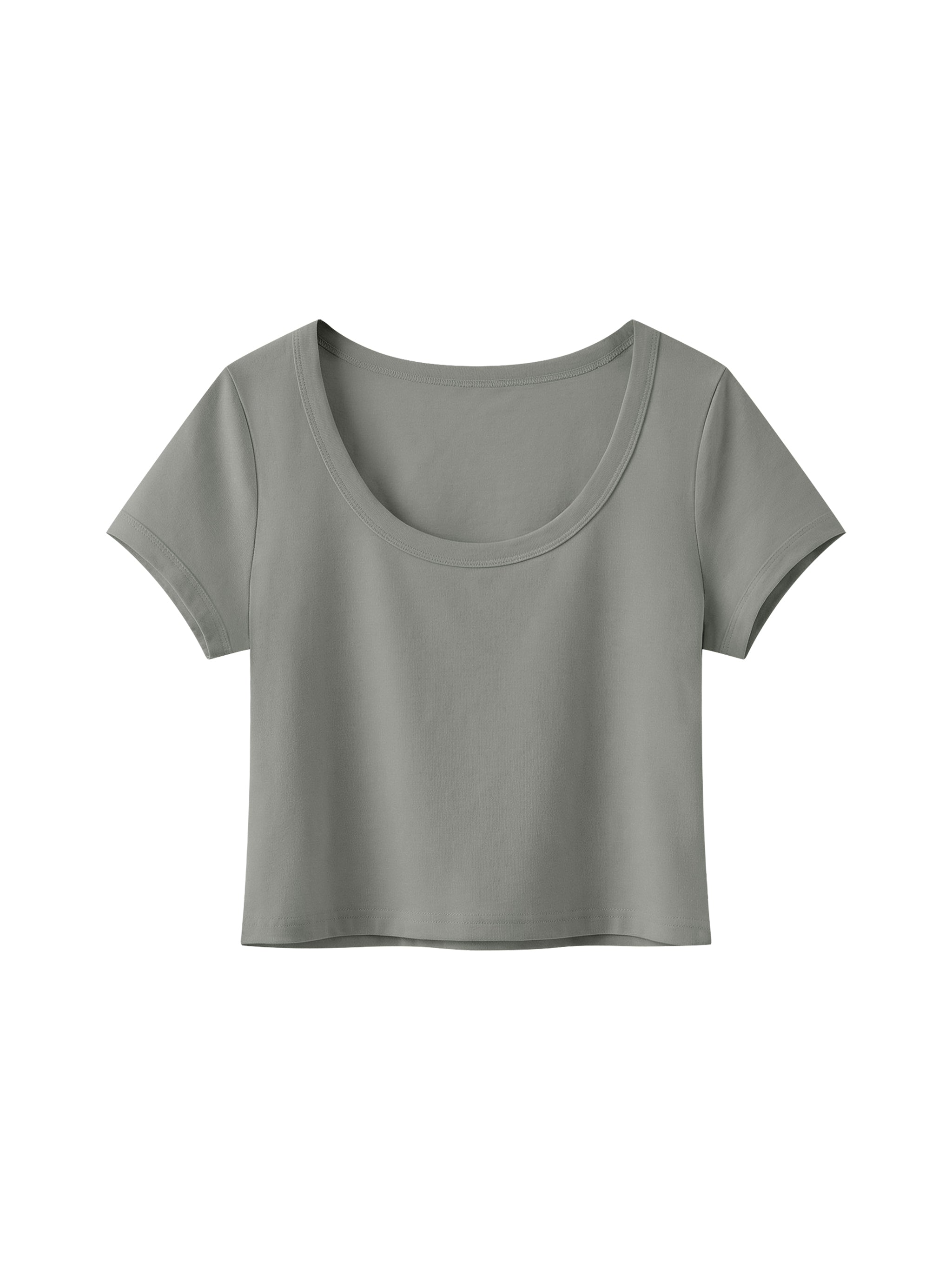Loki & Ivy Women's Solid Color Slim Crop T-Shirt