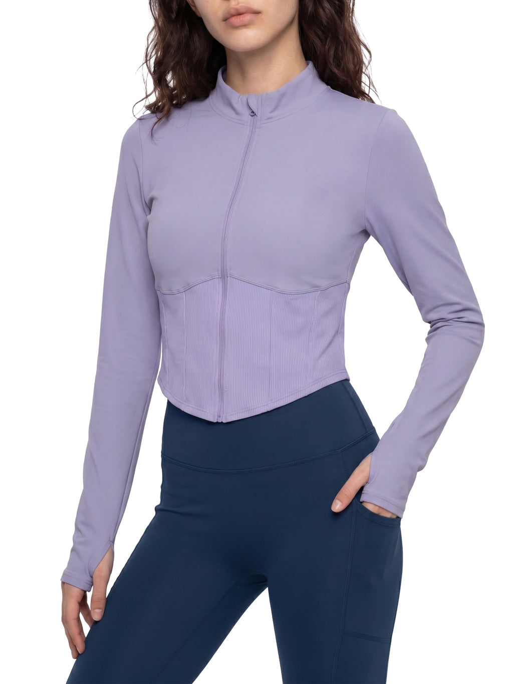 Loki & Ivy Women's Slim Fit Full-Zip Yoga Jacket