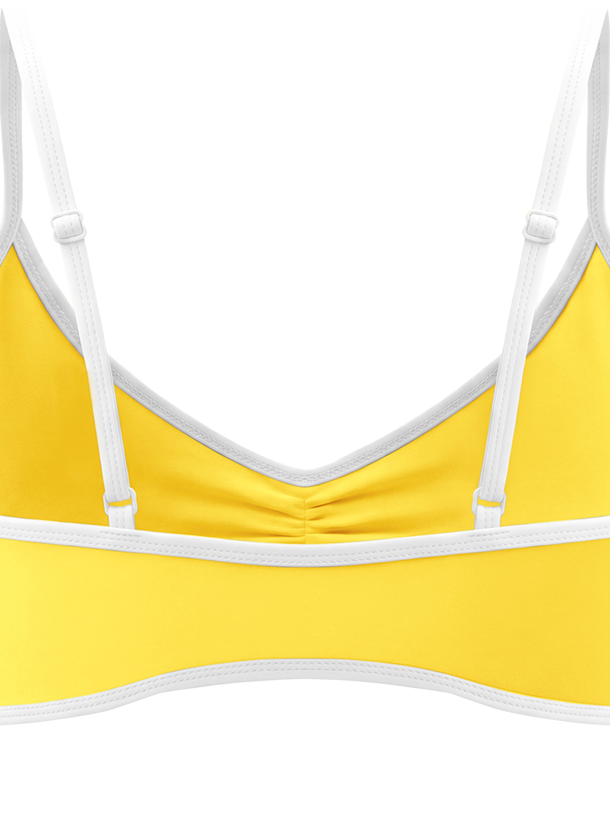 Loki & Ivy Color Block Ruched V-Neck Sports Bra