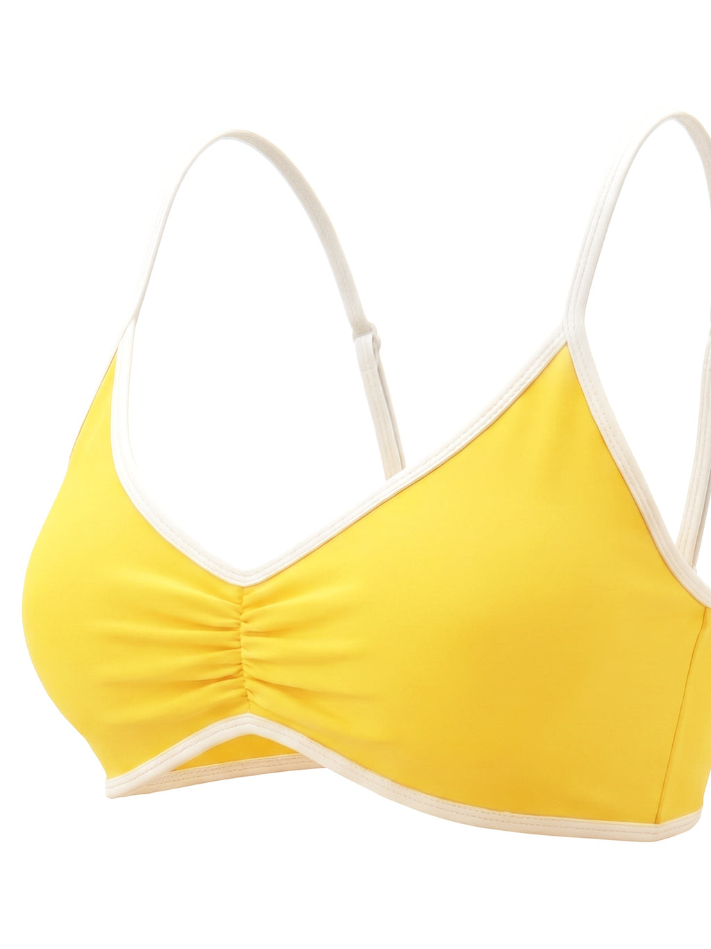Loki & Ivy Color Block Ruched V-Neck Sports Bra