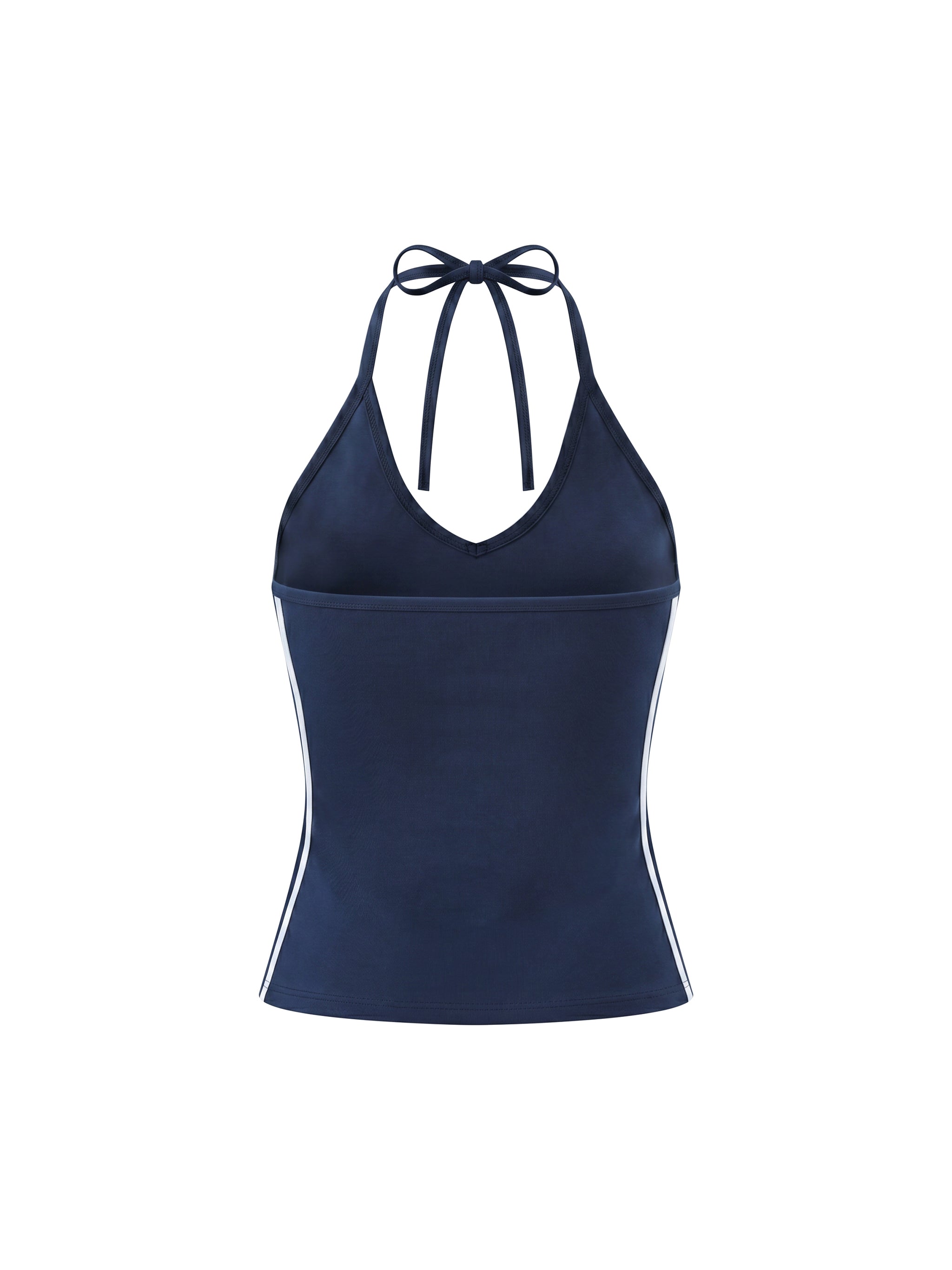 Loki & Ivy Women's Color Block Halter Crop Tank Top